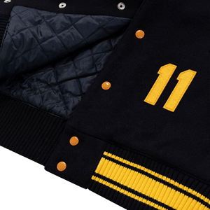 Chaqueta Bomber Varsity de Lana 100% con Bordado de Rosas, Personalizada OEM, para Hombre - Product Image 6