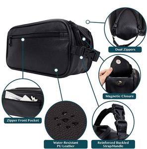 Neceser de viaje de cuero premium diseñado para viajes de negocios, vacaciones y artículos esenciales de aseo diario a bajo precio. - Product Image 2