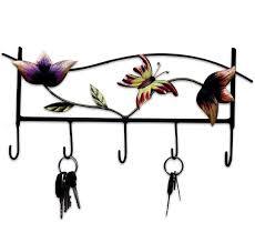 Metal Iron Butterfly Designer <b>Wall</b> Mounted <b>Key</b> Cloth Hanger with 5 <b>Hooks</b> for Home Decor - Product Image 5