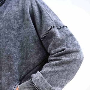 Sweat à capuche pour homme, style décontracté, effet délavé, personnalisable, avec services OEM ODM - Product Image 4