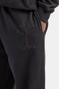 OEM <b>Winter</b> Hooded Streetwear Rhinestone Tracksuit Set Cotton Fleece Zipper Tracksuit Flare Jogger Two-Piece Wholesale - Product Image 5