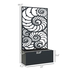 "Rusted Wood <b>Trellis</b> Garden Bed for Climbing Plants Freestanding Patio <b>Flower</b> Planter Box 110lbs Black" - Product Image 3