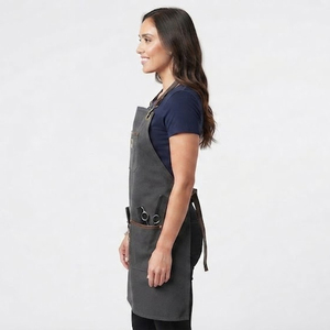 Tablier de Barbier en Cuir à Multiples Poches pour Femme, Tablier Personnalisable avec Logo, Bretelles Réglables, Grandes Poches, Tablier de Salon pour Dames - Product Image 6