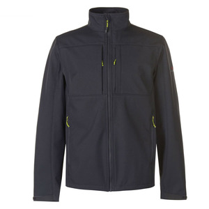 <b>Men's</b> <b>Black</b> Soft Shell Jacket Zip Fly Windproof Breathable Outdoor Wear Regular Fit Autumn Polyester Material - Product Image 2