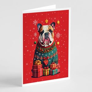 Lunatique A7 Taille 5x7 Bulldog Anglais Vacances Noël Cartes De Voeux Pack de 8 Cartes De Note Vierges avec Enveloppes - Product Image 1