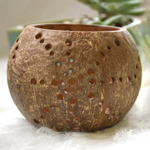 Coco shell candle holder custom many design tea light holders sustainable coconut <b>lanterns</b> - Product Image 5