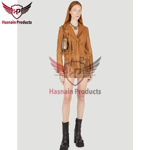 Stylish Fringed & Beaded <b>Western</b> Leather <b>Jacket</b> for Cowgirls, Women, Ladies, and Girls - Latest Designs with Unique Detailing - Product Image 2
