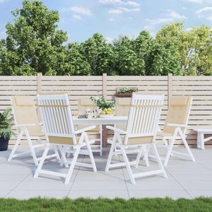 Cuscini per sedie con schienale alto in tessuto Oxford Beige 6 pz cuscini e cuscini per esterni - Product Image 1