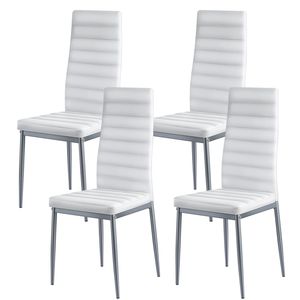 Set di 4 Sedie Moderne in Pelle Imbottite Salvaspazio per Sala da Pranzo, Cucina, Bar e Parchi - Product Image 1