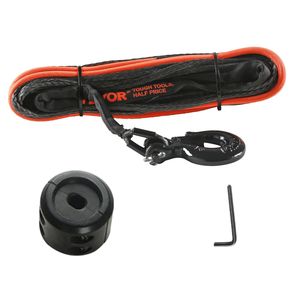 Câble de treuil synthétique 1/4 pouce x 50 pieds 10 000 lb avec gaine de protection + butée + treuil à câble forgé en W - Product Image 1