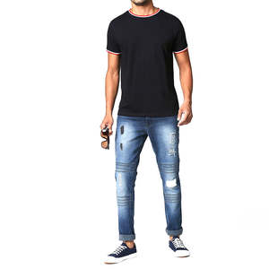 เสื้อยืดคอกลมทรงหลวมพิมพ์ลายโลโก้คุณภาพสูงสำหรับผู้ชาย ผ้าฝ้ายเนื้อหนา สไตล์สตรีทแวร์ ลายเรียบ - Product Image 5