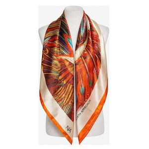 NORTH APPROACH Women's Square <b>Silk</b> Scarf Animal Print Elegant Multi-Functional Fashion Accessory All Seasons - Product Image 1