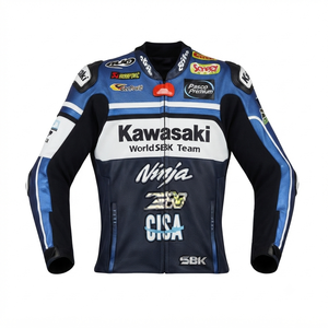 Unisex Ramaha Motorcycle <b>Racing</b> <b>Jacket</b>/Chaquetta Genuine Cowhide Leather CE Level 2 Protection Armor Hump Waterproof Printed - Product Image 1