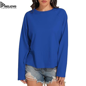 Vêtements pour femmes en gros OEM, Sweat-shirt à col rond en molleton bouclette avec logo personnalisé, coupe ample, manches longues, vente en gros - Product Image 1