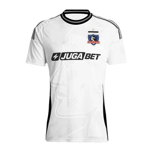 Camiseta de Fútbol Colo-Colo Unisex Blanca de Manga Corta con Cuello Redondo, Sublimada, de Poliéster que Absorbe la Humedad, Ajuste Personalizado para Todas las Temporadas - Product Image 1