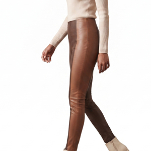 Leggings en cuir premium pour femmes, pantalon de compression en cuir ajusté, pantalon de fitness en cuir pour femmes - Product Image 3