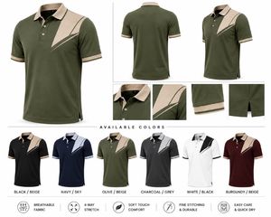 Chemise décontractée pour homme à manches courtes, en jersey tricoté respirant, avec blocs de couleur unie, boutonnée sur le devant, effet délavé, plusieurs coloris - Product Image 3
