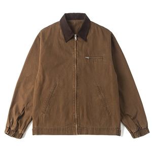 Unisex Acid Washed <b>Casual</b> Outerwear Vintage Oversized Streetwear <b>Lightweight</b> Fashion <b>Jacket</b> - Product Image 4