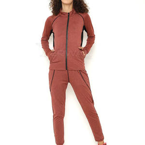 Survêtement en molleton pour femme, hiver, décontracté, à capuche, respirant, uni, écologique, antibactérien, séchage rapide, manches longues, léger - Product Image 1