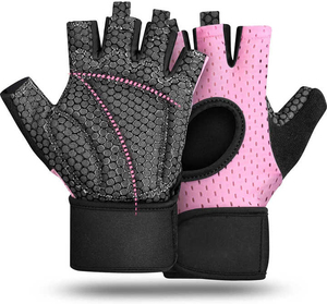 Guantes de Gimnasio con Gancho y Bucle en Toda la Palma, Unisex, Personalizados, de Cuero, Medios Dedos, OEM, para Levantamiento de Pesas, Transpirables, Antideslizantes - Product Image 2
