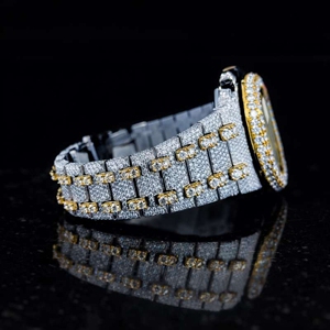 Reloj de Diamantes Moissanite VVS de Alta Calidad con Movimiento ETA, Reloj Mecánico de Acero Inoxidable en Oro Blanco y Amarillo, Estilo HipHop - Product Image 5