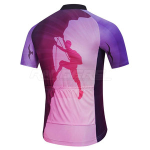 Maillots de cyclisme personnalisés à manches courtes, tissu respirant anti-transpiration, design imprimé silhouette d'alpiniste, vêtements de cyclisme unisexes - Product Image 2