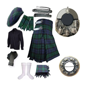 Ensemble de kilt en satin patchwork pour femmes, tenue écossaise décontractée à taille basse, avec accessoires de différentes couleurs - Product Image 1