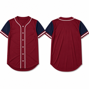 Maillot de baseball OEM/ODM à manches courtes en polyester 100 % à séchage rapide, imprimé par transfert thermique, pour le sport et le softball – Vente chaude - Product Image 3