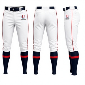 Pantalon de baseball blanc pour homme 2026 de haute qualité, séchage rapide, évacuation de l'humidité, coupe ajustée, logo brodé, 100 % polyester - Product Image 3