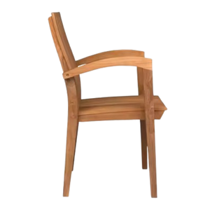 เก้าอี้ไม้สักแบบซ้อนดีไซน์ทันสมัยเก้าอี้สวนธรรมชาติพร้อมกรอบเรียวผลิตในประเทศอินโดนีเซีย - Product Image 2