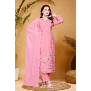 Conjunto de Fiesta de Diseño con Top y Pantalón de Satén y Hermosa Dupatta - Product Image 5