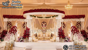Glorious Wedding Fiber <b>Elephant</b> Tusk Mandap Luxury Garden Theme Wedding <b>Elephant</b> Mandap Designer Hindu Wedding Mandap Set - Product Image 2
