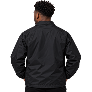 Phi Beta Sigma <b>Black</b> <b>Men</b> Coach <b>Jacket</b> Embroidered Crest Snap Button <b>Long</b> Sleeve Lightweight Windbreaker with Pockets Fraternity - Product Image 2