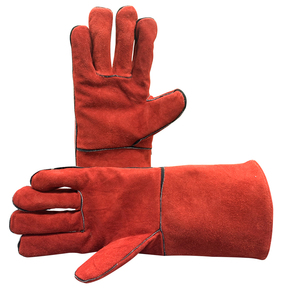 Leather Safety Gloves Elbow Length Thermal Protection Unlined Plain Style Outdoor Winter Use welding gloves - Product Image 1