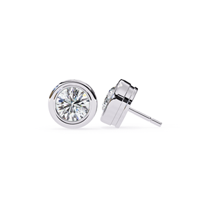 REYES - Pendientes de Botón de Moissanita Redondos Personalizados de 2.5 Quilates, Certificados por GRA, Plata de Ley 925, Regalo de Aniversario, Joyería Fina - Product Image 1