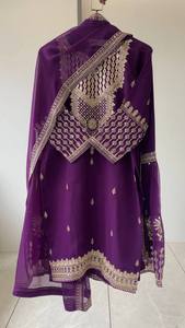 Presenting New Premium Quality With Embroidery Sequence Worked Top-Plazzo And Dupatta Set Fully Stitched Ready To Wear - Product Image 5