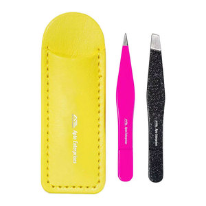 Kit de Pinzas para Cejas con Tijeras Reutilizables, Diseño Sostenible Personalizado para Recortar Cejas, Punta Inclinada de Precisión, Acero Inoxidable - Product Image 1