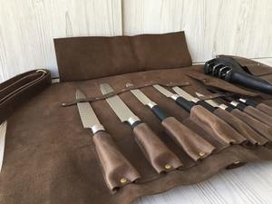 กระเป๋าใส่มีดทำมือจากหนังแท้ สายรัดแน่นหนา ป้องกันกลิ่น สำหรับเชฟมืออาชีพและใช้งานทั่วไปในครัว - Product Image 2