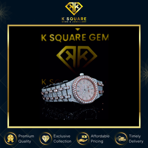 Reloj de Lujo de Acero Inoxidable con Diamantes Moissanite, Suministro de Fábrica, Colección Única, Resistente al Agua, Cuarzo, Automático, Analógico - Product Image 2