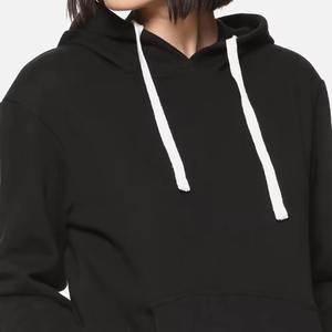 Nouvel arrivage : Sweat à capuche 100 % coton pour femme, manches longues, logo frontal, idéal pour l'hiver, faible MOQ, prix de gros - Product Image 3