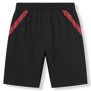 Men's Black Sport Shorts With Red Side Panels Drawstring Waist Quick Dry Regular Length - Product Image 2