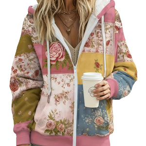 Sudadera con capucha para mujer, profesional, nueva, con estampado étnico occidental, estilo casual retro, diseño de última moda. - Product Image 1