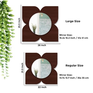กระจกติดผนังลายดอกไม้สไตล์สแกนดิเนเวียน ขอบกระจกกรอบแก้ว ขนาด 20 นิ้ว กระจกแต่งหน้าในห้องน้ำ หนา 4 มม. - Product Image 5