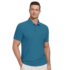 Camiseta Polo Azul Verde para Hombre, Manga Corta, Casual, Lisa, Tejido Transpirable, Logotipo Personalizado, OEM, ODM Disponible - Product Image 5
