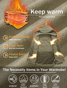Premium Softshell <b>Jacket</b> Men's Black Waterproof Outdoor Windbreaker <b>Fleece</b> <b>Lined</b> Work Wind Resistant 4 Way Stretch Stand Front - Product Image 4