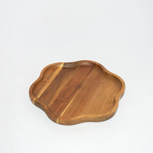 Assiette en bois d'acacia faite à la main, assiette à dîner écologique, assiette de service, vaisselle en bois naturel - Product Image 6