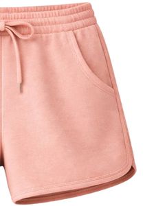 Dusty Pink Women Shorts Elastic Waist <b>Drawstring</b> Casual Gym Shorts Soft Stretch Summer Lounge Shorts Comfortable Daily Wear - Product Image 4