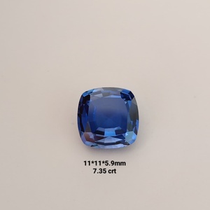 Zafiro azul pulido de corte cojín, 100% natural certificado, elegante y moderno, para joyería fina, anillos y pendientes. - Product Image 2