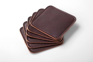 <b>Rustic</b> Genuine Leather Coasters for <b>Dining</b> <b>Table</b> Handmade Cowhide Drink Mat Luxury Home Decor Accessories GLC-0112 - Product Image 5