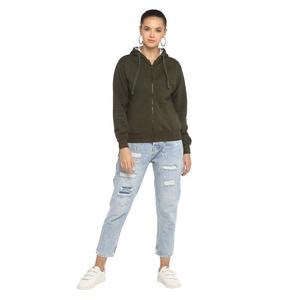 High Quality Custom Wholesale Autumn Zipper Hoodies Sweatshirts Jacket <b>Women</b> Blank Plain Oversize Unisex Full <b>Face</b> Zip up Hoodie - Product Image 3